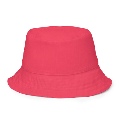 Reversible orange and pink logo  bucket hat