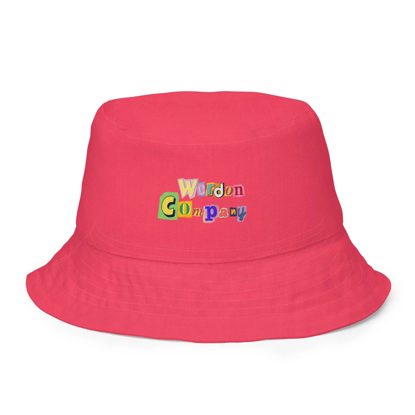 Reversible orange and pink logo  bucket hat