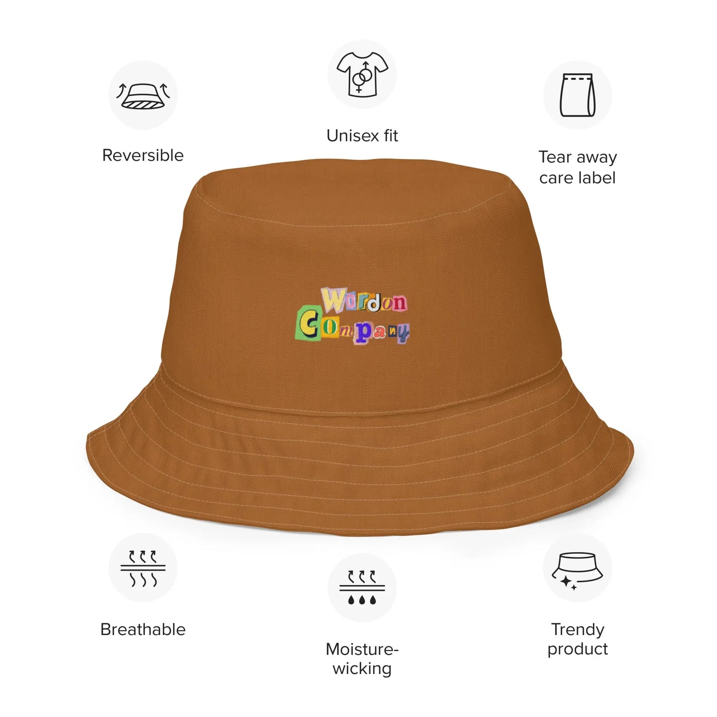 Reversible LOGO BROWN bucket hat