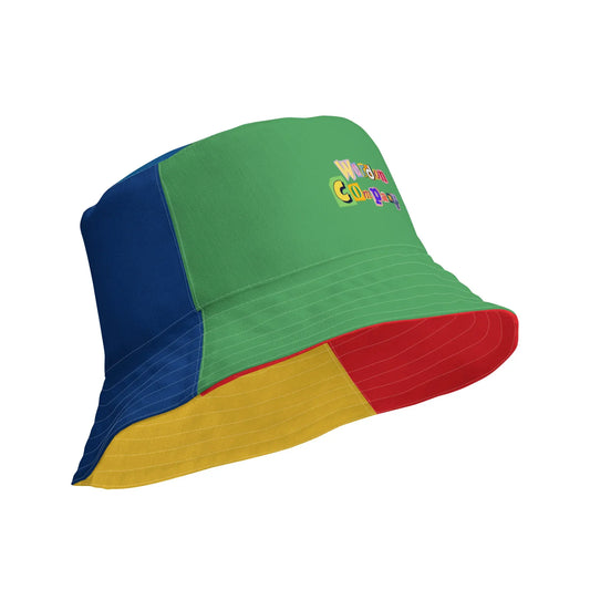 Reversible old skool logo bucket hat