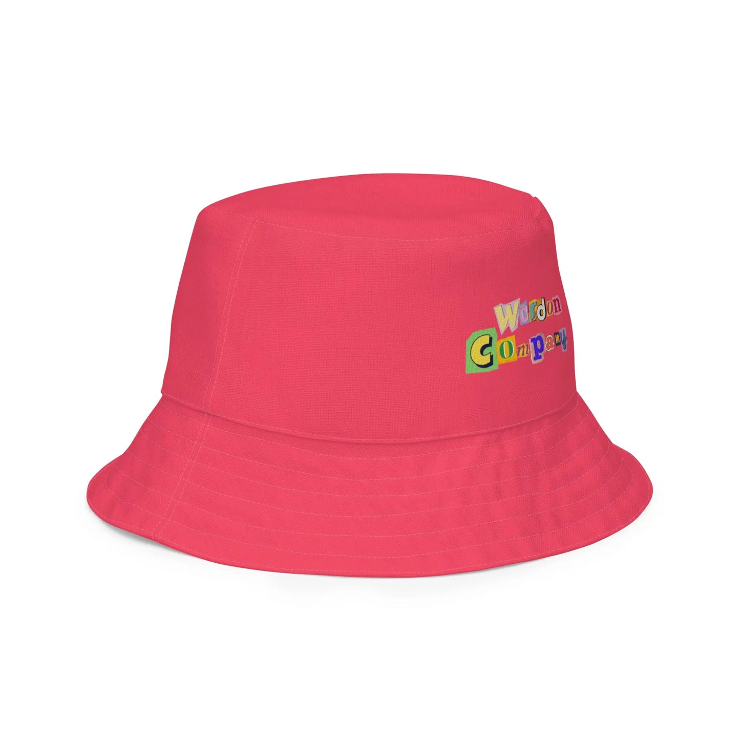 Reversible orange and pink logo bucket hat