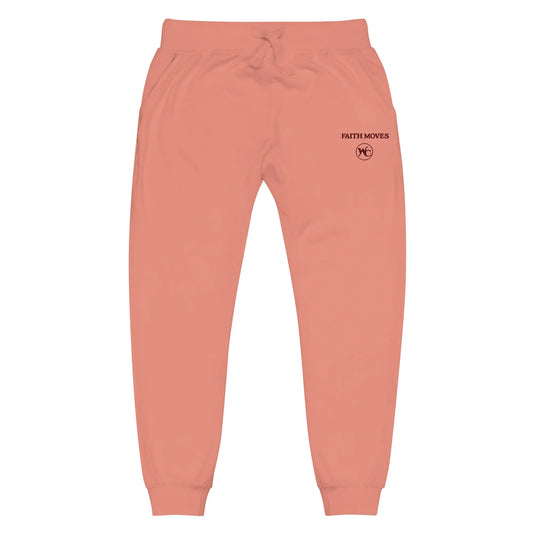 Unisex Dusty Rose " Faith Moves" fleece sweatpants